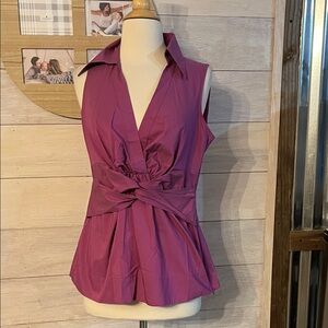 New York & Company Magenta Sleeveless Blouse. M